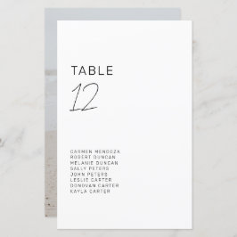 ミニマル結婚リストの座席表カード