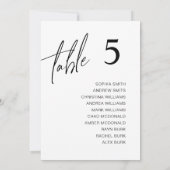 ミニマル結婚リストの座席表カード 招待状 (裏面)