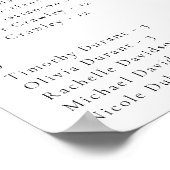 ミニマル結婚リストの座席表 ポスター (角)