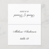 ミニマル結婚リストの座席表 – 印刷されたゲスト名 (正面)