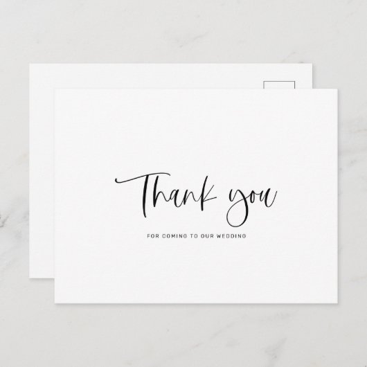 ミニマル結婚リストの感謝はがき ポストカード (正面/裏面)