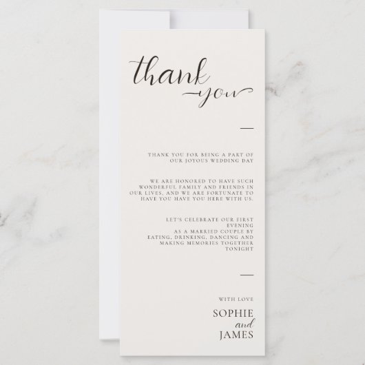 ミニマル結婚リストの感謝テーブル座席表 (正面)