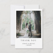 ミニマル結婚リストの感謝フォトカード – エレガント サンキューカード (正面)