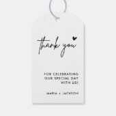 ミニマル結婚リストの感謝メッセージカード ギフトタグ (裏面)