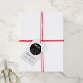 ミニマル結婚リストの感謝白黒山脈 ギフトタグ (より糸付き)