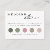 ミニマル結婚リストの服装コード挿入 エンクロージャーカード (正面)