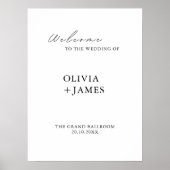 ミニマル結婚リストの歓迎サイン ポスター (正面)