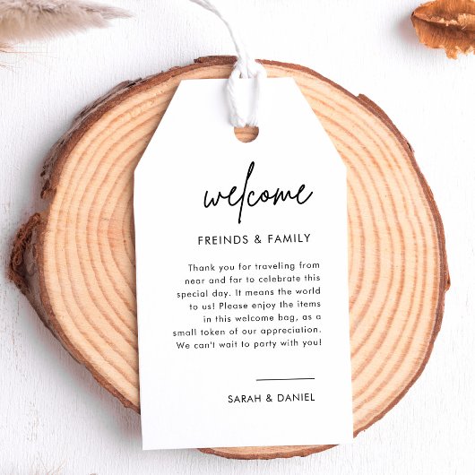 ミニマル結婚リストの歓迎バッグラベル ギフトタグ