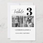 ミニマル結婚リストの表番号カード 招待状 (裏面)