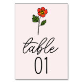 ミニマル結婚リストの表番号 テーブルナンバー (正面)