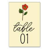 ミニマル結婚リストの表番号 テーブルナンバー (正面)