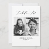 ミニマル結婚リストの表10番号と写真カード 案内状 (裏面)