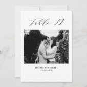 ミニマル結婚リストの表12番号と写真カード 案内状 (正面)