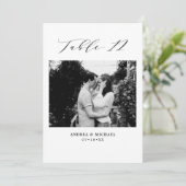 ミニマル結婚リストの表12番号と写真カード 案内状 (スタンド正面)