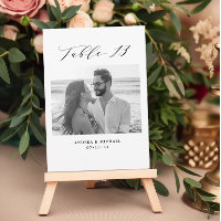 ミニマル結婚リストの表13番号と写真カード