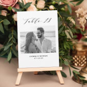 ミニマル結婚リストの表13番号と写真カード 案内状