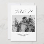 ミニマル結婚リストの表17番号と写真カード 案内状 (正面)