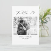 ミニマル結婚リストの表19番号と写真カード 案内状 (スタンド正面)