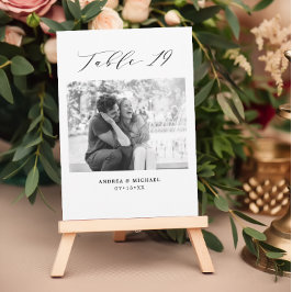 ミニマル結婚リストの表19番号と写真カード 案内状