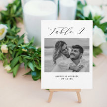 ミニマル結婚リストの表2番号と写真カード