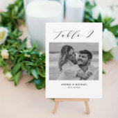 ミニマル結婚リストの表2番号と写真カード 案内状