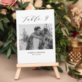 ミニマル結婚リストの表9番号と写真カード 案内状