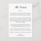 ミニマル結婚リストの詳細のスクリプト写真 エンクロージャーカード (正面)