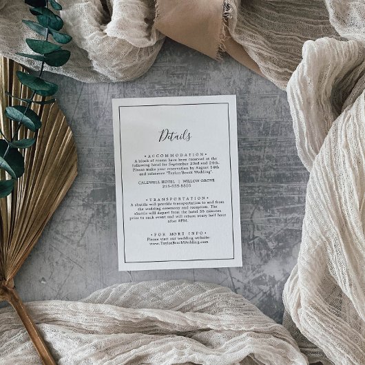 ミニマル結婚リストの詳細エンクロージャカード エンクロージャーカード