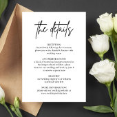 ミニマル結婚リストの詳細エンクロージャカード 招待状