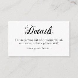 ミニマル結婚リストの詳細カーシンプルド挿入カード エンクロージャーカード