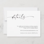ミニマル結婚リストの詳細カード、エンクロージャカード 招待状 (正面)