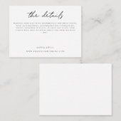 ミニマル結婚リストの詳細非公式スクリプト エンクロージャーカード (正面/裏面)