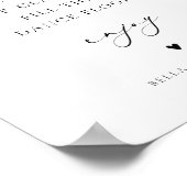 ミニマル結婚リストの開いたバー表の記号 ポスター (角)