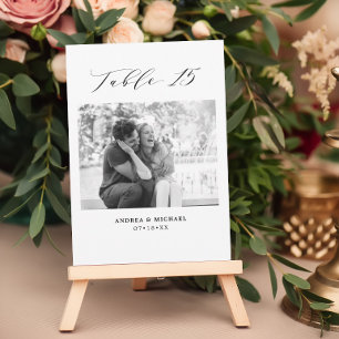 ミニマル結婚リストの15番号と写真カード 案内状