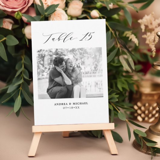 ミニマル結婚リストの15番号と写真カード 案内状