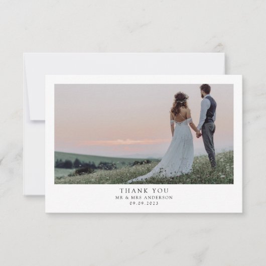 ミニマル結婚リストの2枚の写真 サンキューカード (正面)