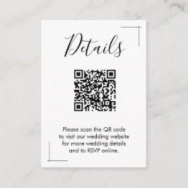 ミニマル結婚リストのQRコードエンクロージャカード エンクロージャーカード