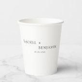 ミニマル結婚リストのQRコード共有あなたの写真 紙コップ (正面)