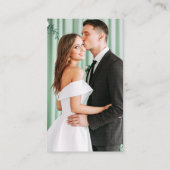 ミニマル結婚リストのQRフォトネオ・ミントグリーンRSVP エンクロージャーカード (裏面)