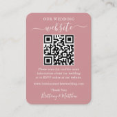 ミニマル結婚リストのWebサイト写真QR埃バラ エンクロージャーカード (正面)