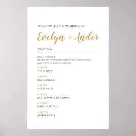 ミニマル結婚リストのWelcome & Timelineプログラム ポスター