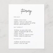 ミニマル結婚リストのWelcomeTimelineの日程 (裏面)