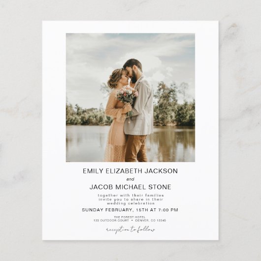 ミニマル結婚リストをエレガント予算化すモダンる (裏面)