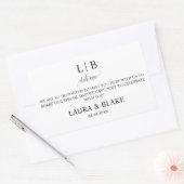 ミニマル結婚リストウェルカムバッグフォーホテルゲスト 長方形シール (封筒)