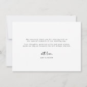 ミニマル結婚リストオーバーレイの写真サンキューカード サンキューカード (裏面)