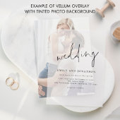 ミニマル結婚リストオーバーレイ ベラム紙招待状