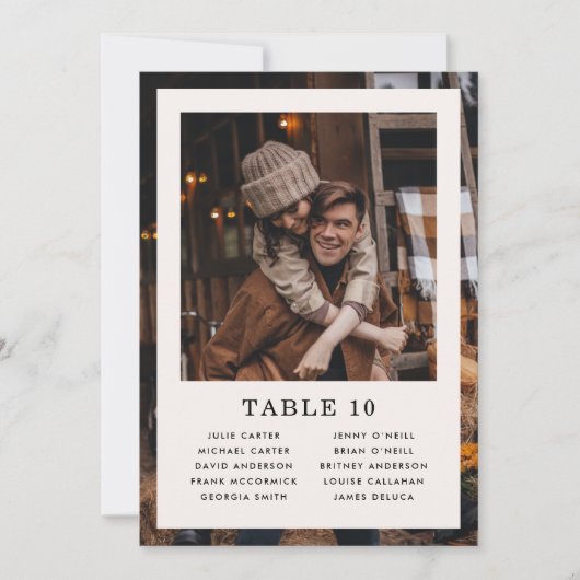 ミニマル結婚リストクリームの座席表 (正面)