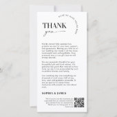 ミニマル結婚リストスクリプトのサンキューカードQRコード サンキューカード (正面)