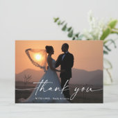 ミニマル結婚リストスクリプトの写真サンキューカード サンキューカード (スタンド正面)