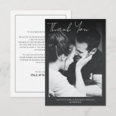 ミニマル結婚リストスクリプトの写真サンキューカード サンキューカード (正面/裏面)